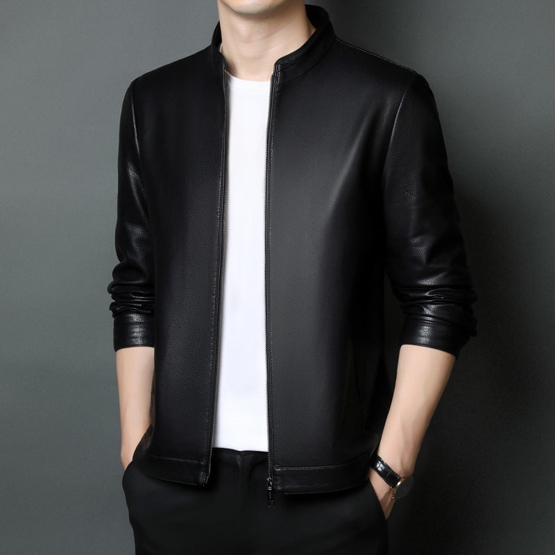 Innoobani | Popular Men's Stand Collar Ecological Leather Jacket Men's