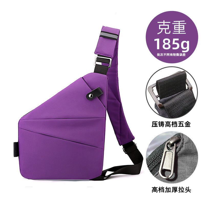 Right shoulder gun bag nylon chest bag men's lightweight simple large