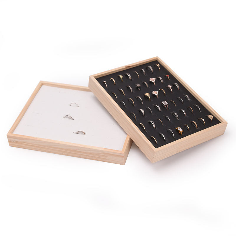 Simple solid wood small size hundred ring plate ring pair ring diamond