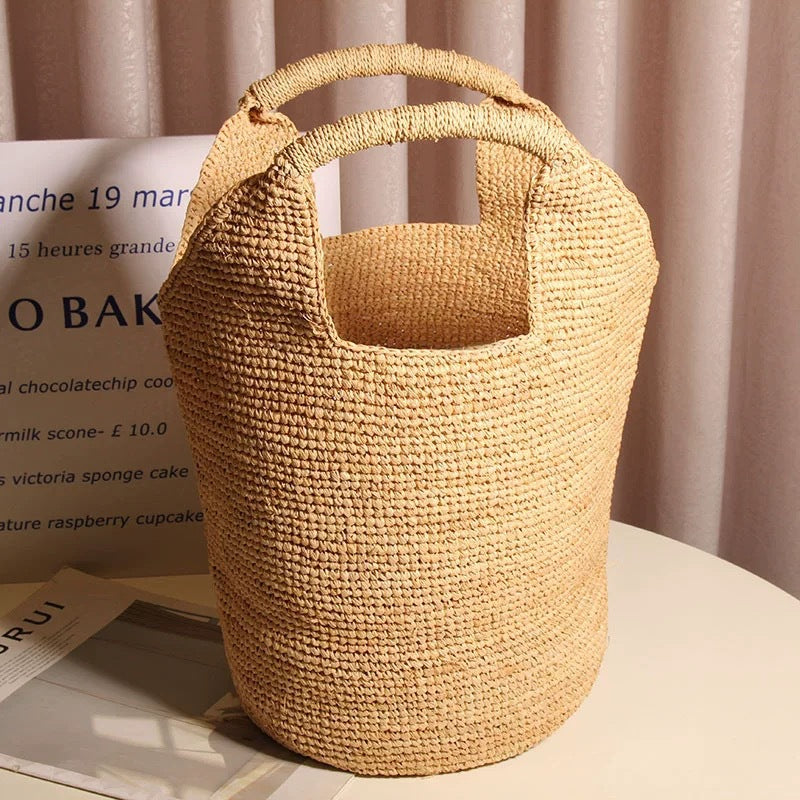 New High-End Raffia Woven Bag, Handmade Straw Bag, Seaside Vacation Beach