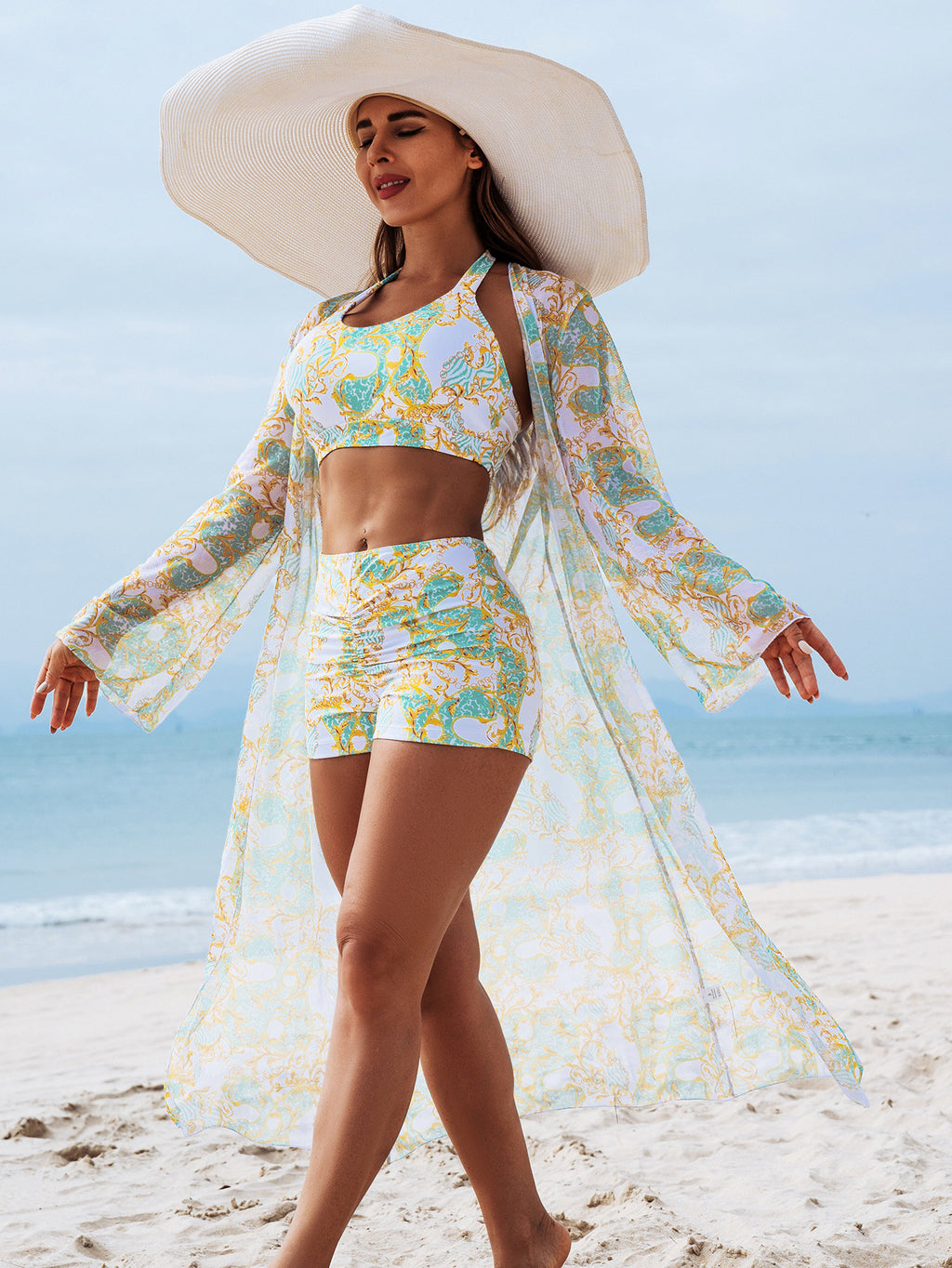 Mingyi New High-end Fashion Sexy Women's Three-piece Bikini Multicolor