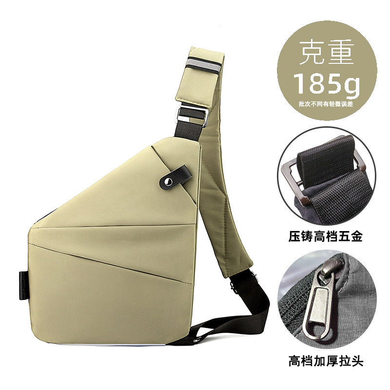 Right shoulder gun bag nylon chest bag men's lightweight simple large