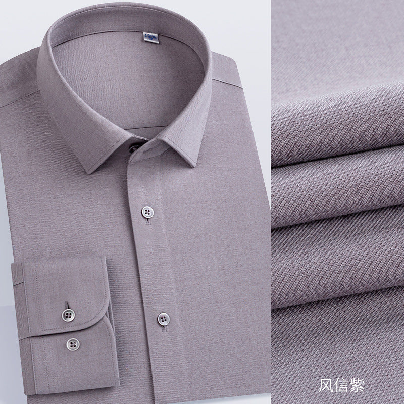 Men's Long-Sleeved Shirt Made of Sheep Wool, Machine Washable, Autumn and