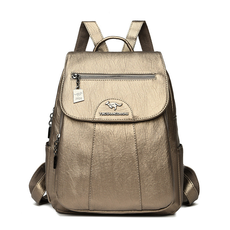 New Women's Backpack Large Capacity Soft Leather Travel Bag Fashion