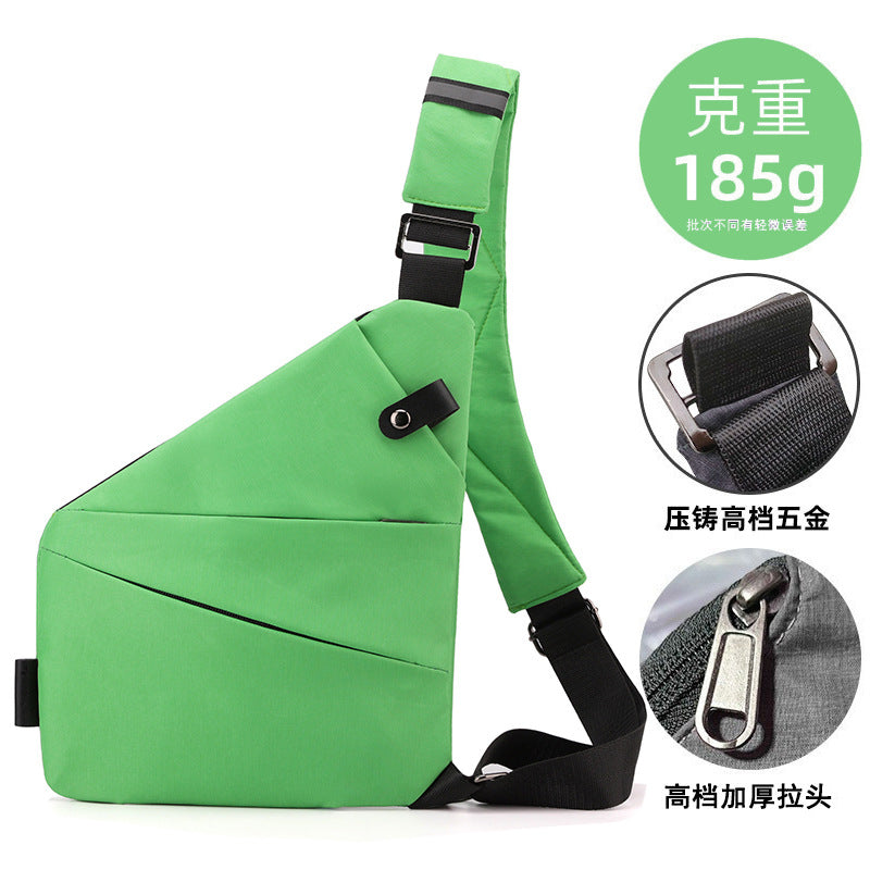 Right shoulder gun bag nylon chest bag men's lightweight simple large