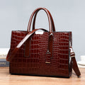 New Women's Bag Trendy Crocodile Pattern Portable Shoulder Crossbody Tote