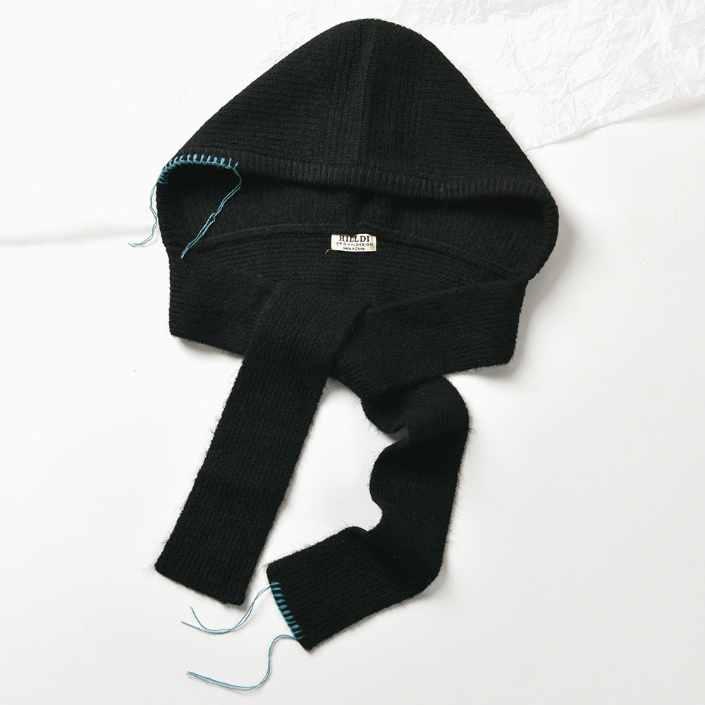 Autumn and winter new high-grade balaclava cap women's outer tie thick
