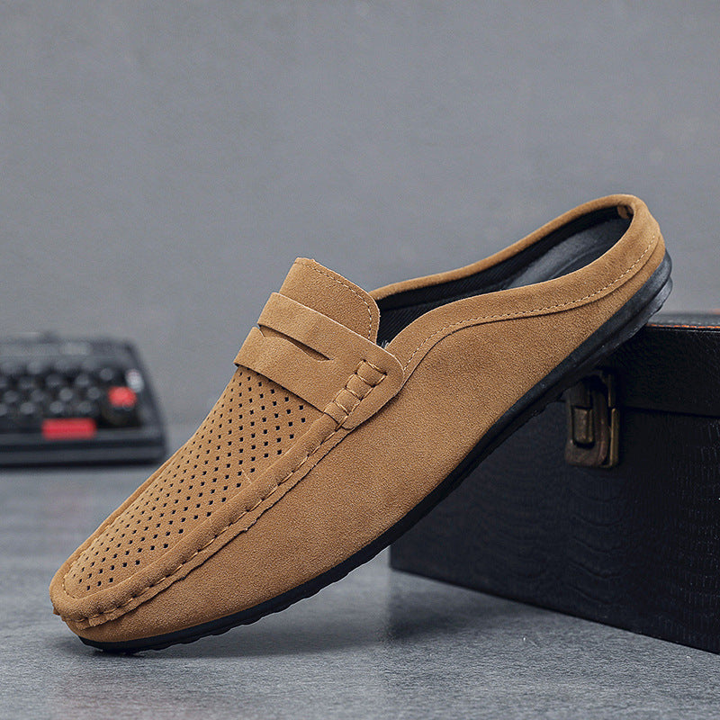 Men's Beanie Shoes, Half-Cup Breathable Toe-Toe Slip-Ons, Slip-On