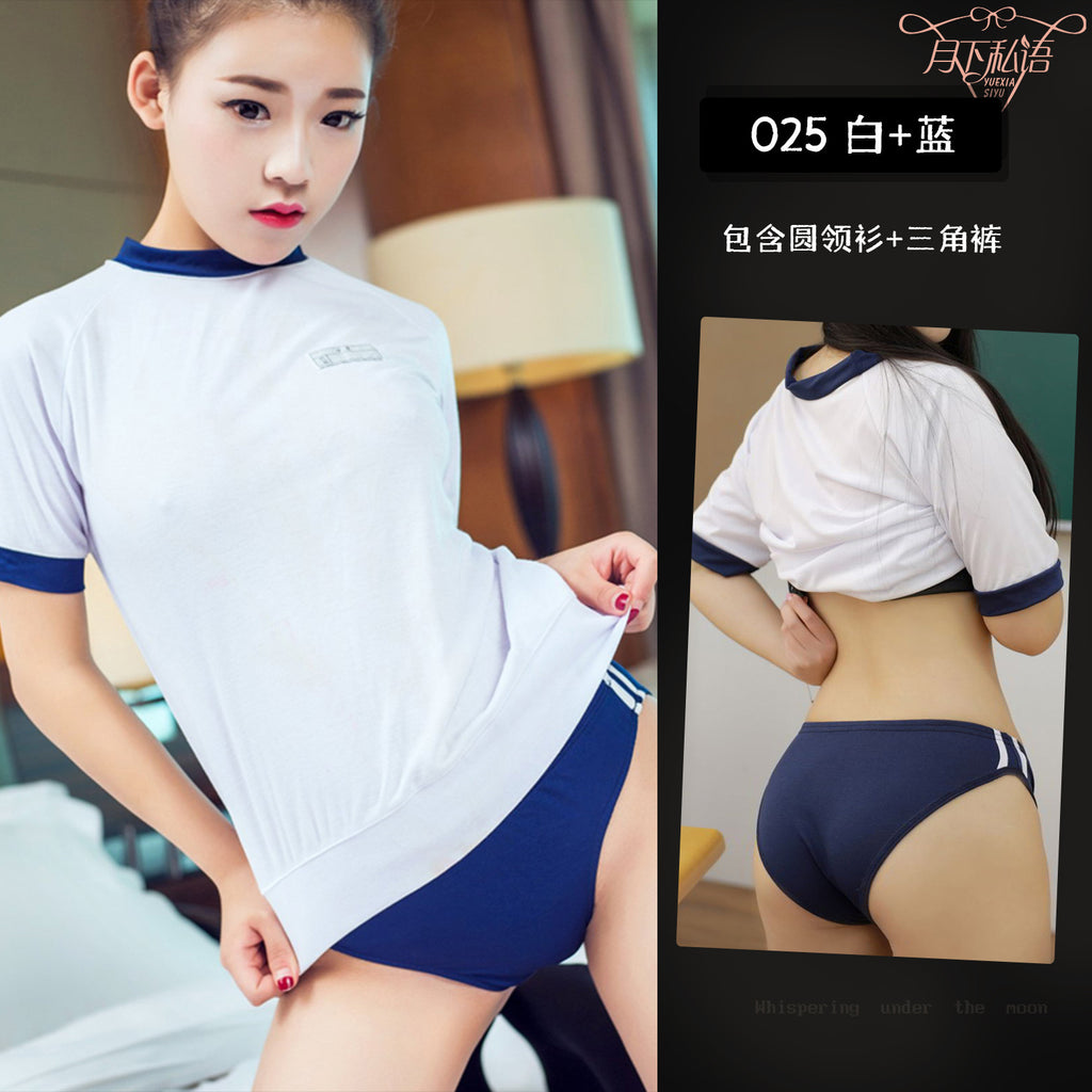 Whispers under the Moon Cos Japanese Style Sexy Swimsuit Blue and White