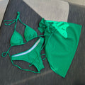 New Swimsuit Three-Piece Backless Drawstring Strap Bikini Three-Piece