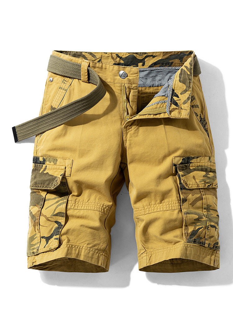 Camouflage Pants Men's Cargo Pants Loose Fit Summer Washed Cargo Shorts