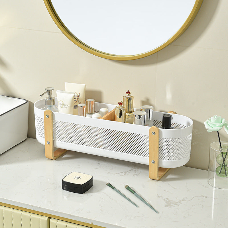 Household Desktop with Partition Room Basket Bathroom Cosmetics Large