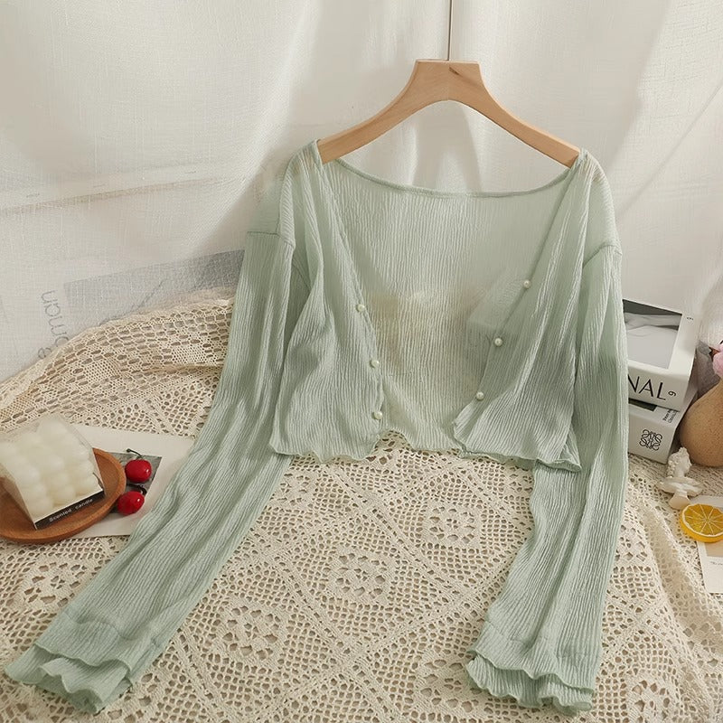 Mint Mambo Sunscreen Cardigan Women's Thin Small Shawl Summer Sling Skirt