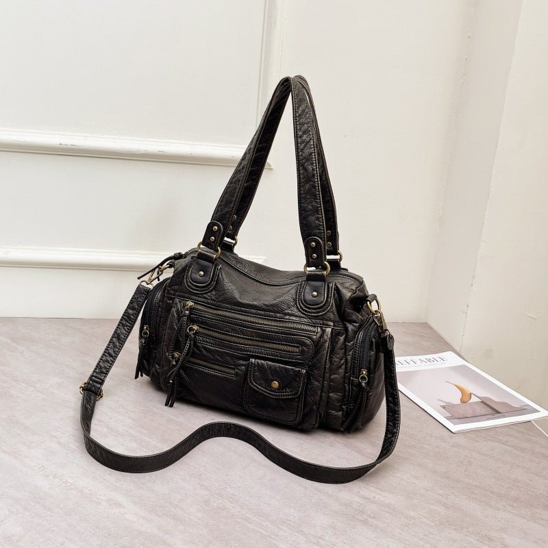Popular Motorcycle Bag Large Capacity Retro Style Multi-Pocket Tote Bag