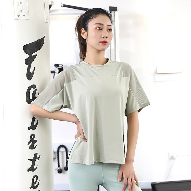 Summer Yoga Top Loose Sports Short Sleeve Women's Quick-Drying Running