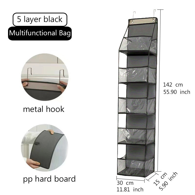 Wall-Mounted Storage Hanging Bag Behind the Door, Multi-Layered Dormitory