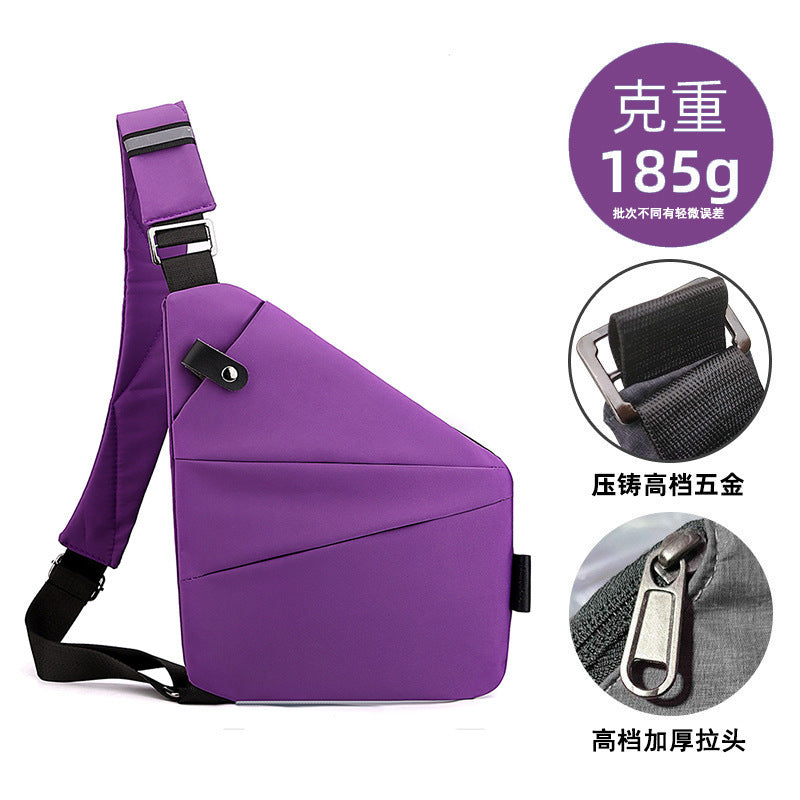 Right shoulder gun bag nylon chest bag men's lightweight simple large
