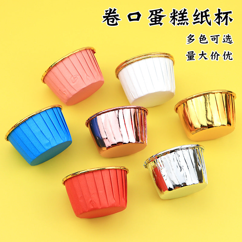 Large Maffin Cup Roll-up Cupcake Cups Golden Silver Cake Cups Maffin