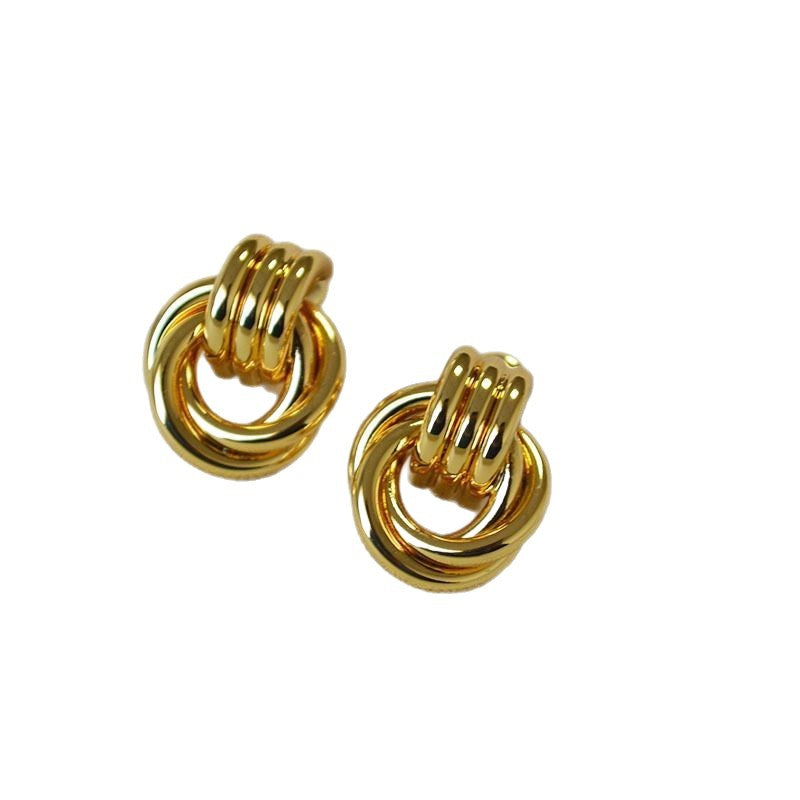 Japanese and Korean minority design simple winding double ring line brass