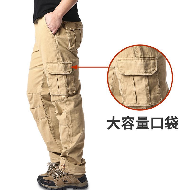 Spring and Autumn Cotton Crane Pants Plus Size Pants Site Work Pants Men's