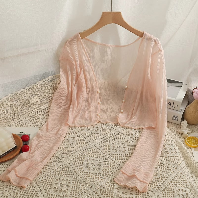 Mint Mambo Sunscreen Cardigan Women's Thin Small Shawl Summer Sling Skirt