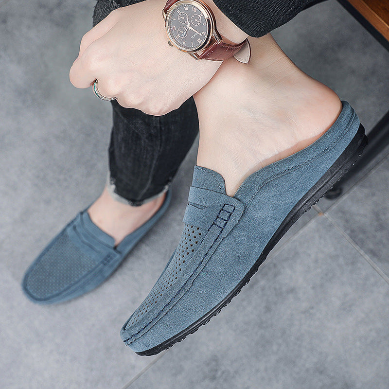 Men's Beanie Shoes, Half-Cup Breathable Toe-Toe Slip-Ons, Slip-On