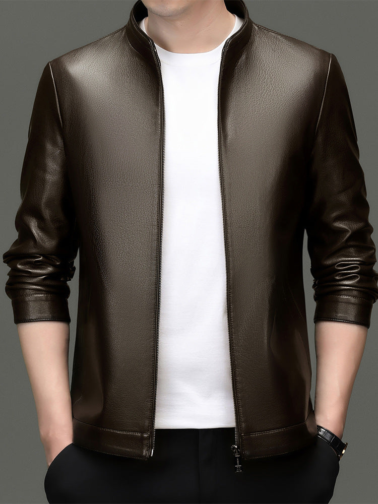 Innoobani | Popular Men's Stand Collar Ecological Leather Jacket Men's
