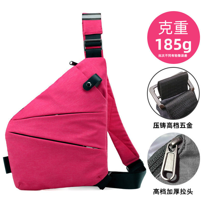 Right shoulder gun bag nylon chest bag men's lightweight simple large
