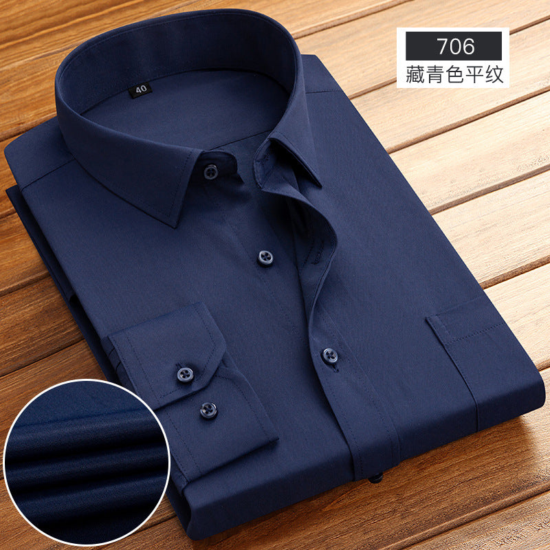 Spring and Summer New Striped Long-Sleeved Shirts for Men, Business Casual