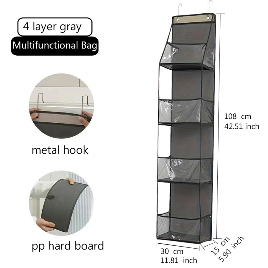 Wall-Mounted Storage Hanging Bag Behind the Door, Multi-Layered Dormitory