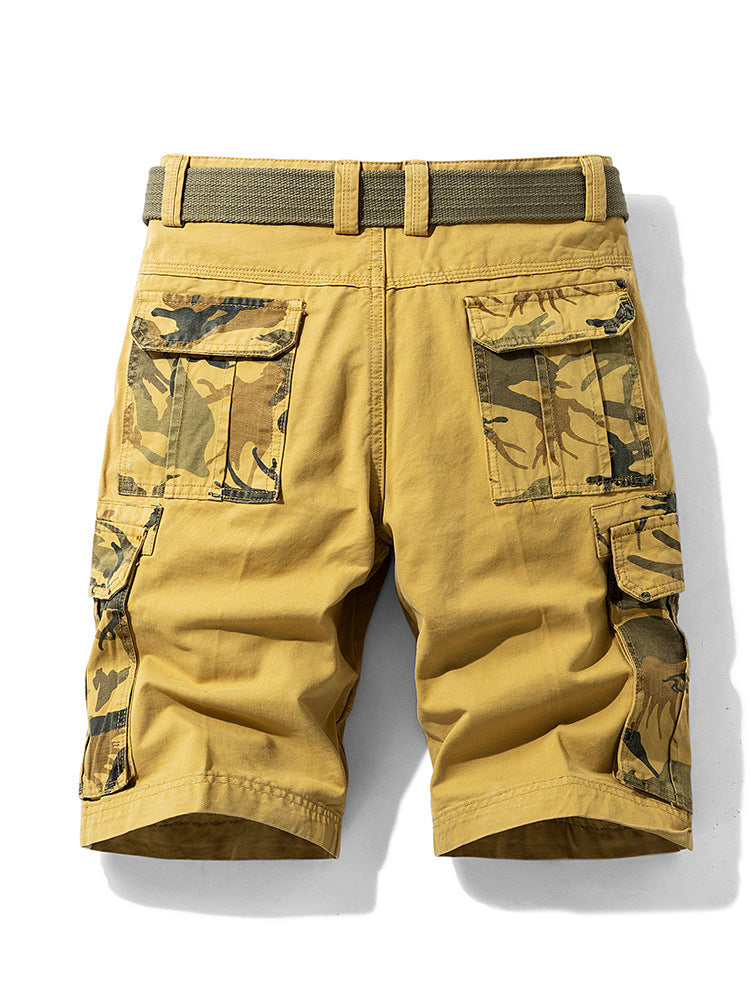 Camouflage Pants Men's Cargo Pants Loose Fit Summer Washed Cargo Shorts