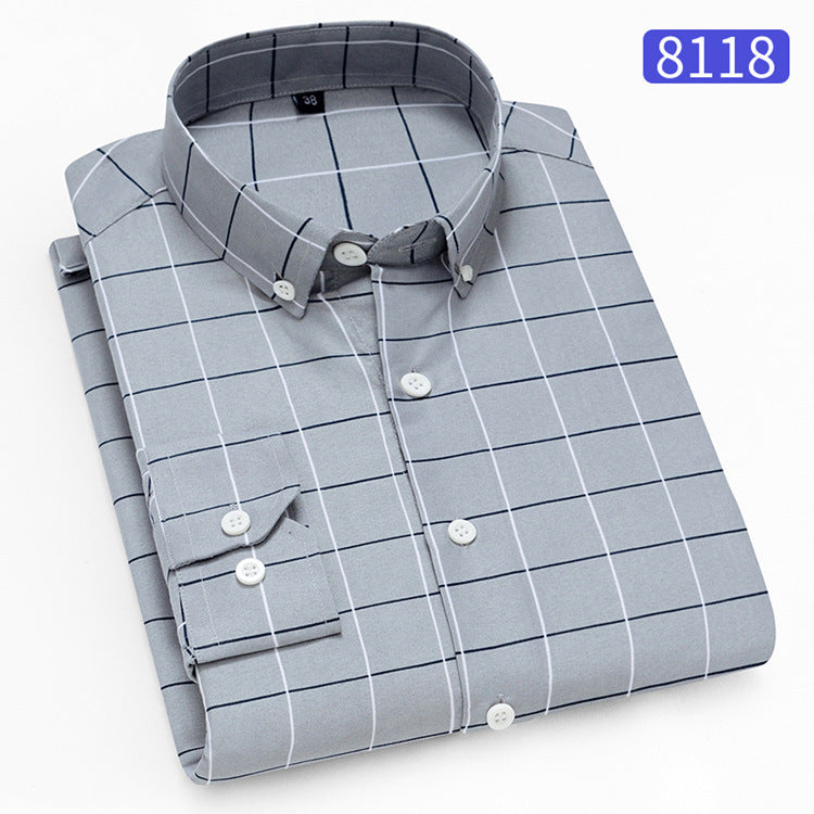 New Men's Printed Long-Sleeved Shirt, Korean Style Slim Fit, Youth