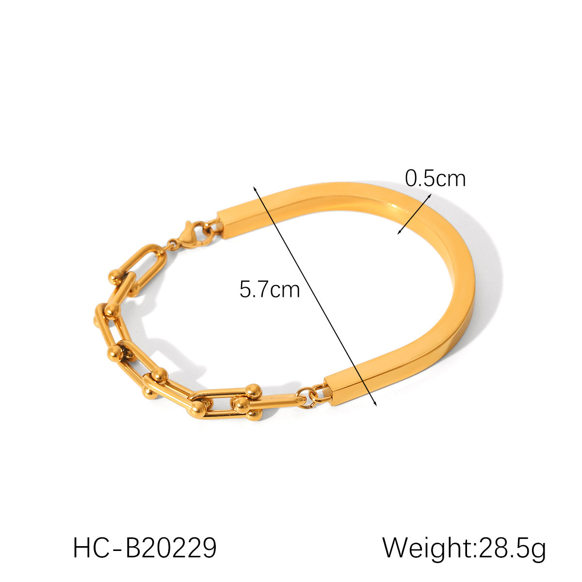 Stainless Steel Horseshoe Buckle Jewelry Set (Necklace, Bracelet