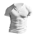 25 Pure Color Men's New Summer Versatile Short-Sleeved Export Henry Shirt