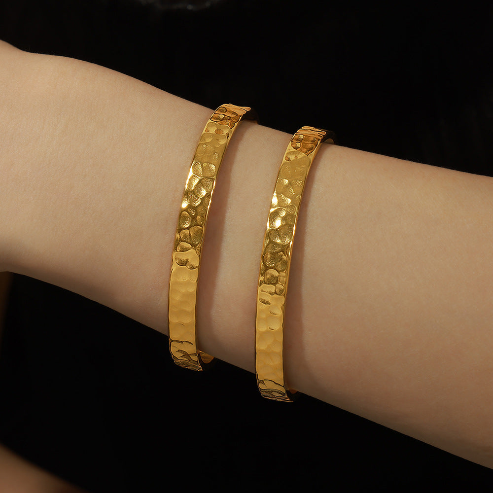 New simple personality niche design titanium steel gold-plated irregular