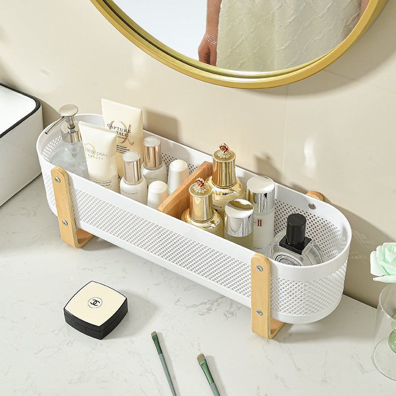 Household Desktop with Partition Room Basket Bathroom Cosmetics Large
