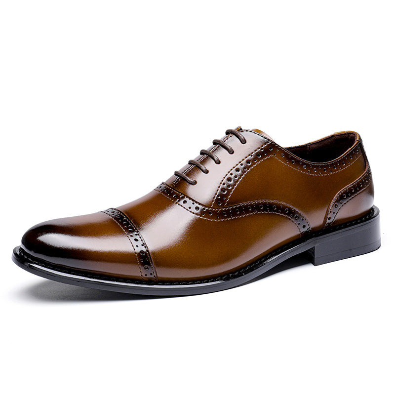 New Brogue Carved Men's Leather Shoes Men's Genuine Leather Business Shoes