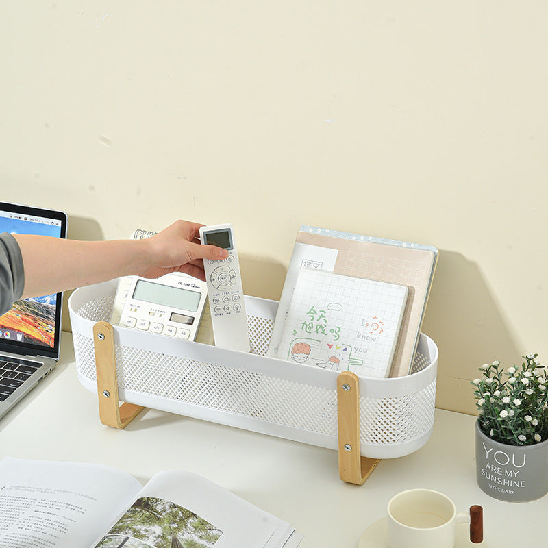 Household Desktop with Partition Room Basket Bathroom Cosmetics Large