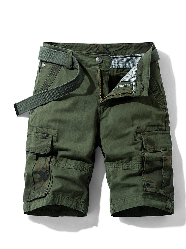 Camouflage Pants Men's Cargo Pants Loose Fit Summer Washed Cargo Shorts