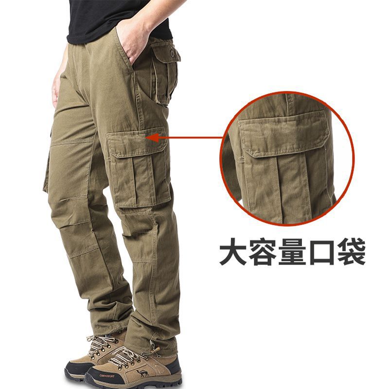 Spring and Autumn Cotton Crane Pants Plus Size Pants Site Work Pants Men's