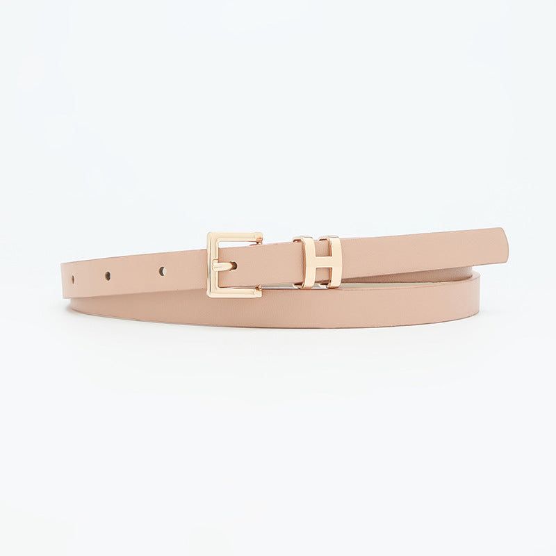 New Hot-Selling I-Buckle Thin Belt for Women, Fashionable, High-End