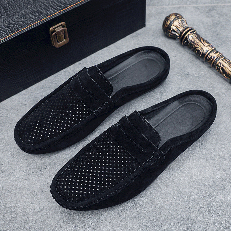 Men's Beanie Shoes, Half-Cup Breathable Toe-Toe Slip-Ons, Slip-On