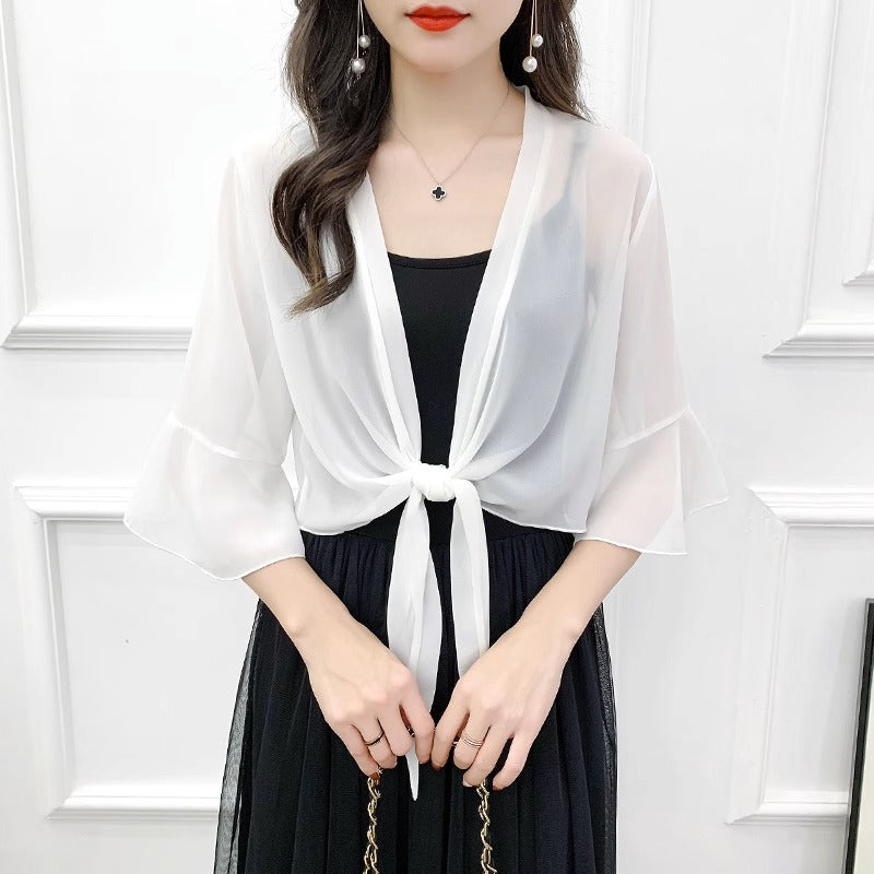 Sunscreen Cardigan Women's Spring and Summer Shawl Outer Blouse Thin