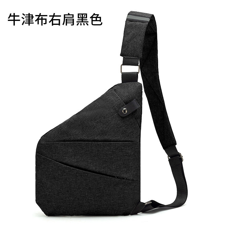 Right shoulder gun bag nylon chest bag men's lightweight simple large