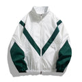 Russian Trendy Brand Reflective Patchwork Stand-Up Collar Jacket Spring