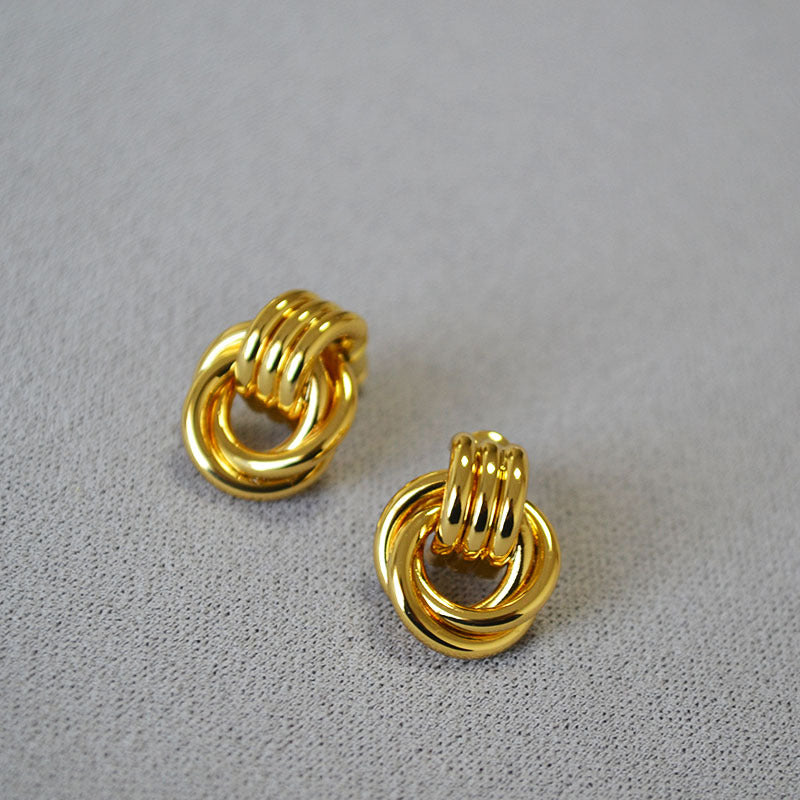Japanese and Korean minority design simple winding double ring line brass