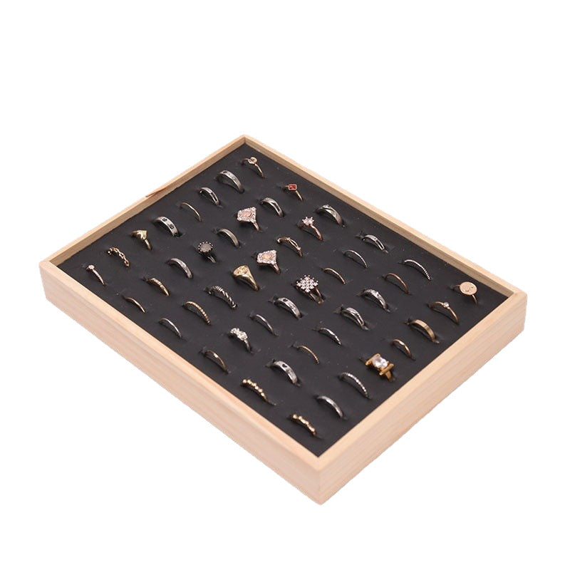 Simple solid wood small size hundred ring plate ring pair ring diamond