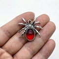 New Alloy Ruby Spider Ancient Silver Pendant Jewelry Accessories DIY