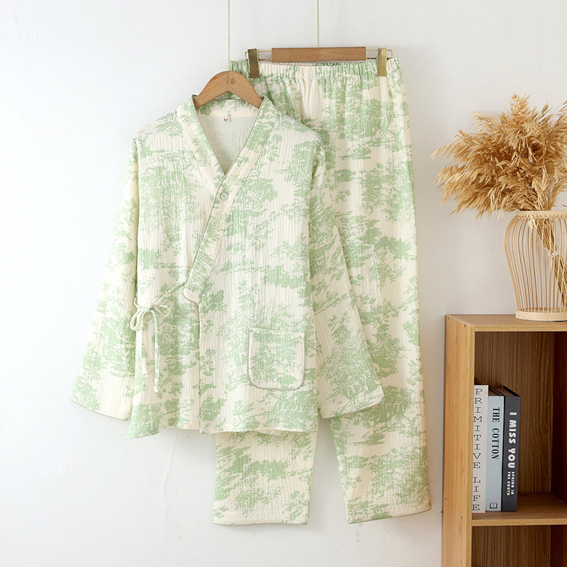 New Chinoiserie Pure Cotton Double-Layer Cotton Gauze Women's Pajamas