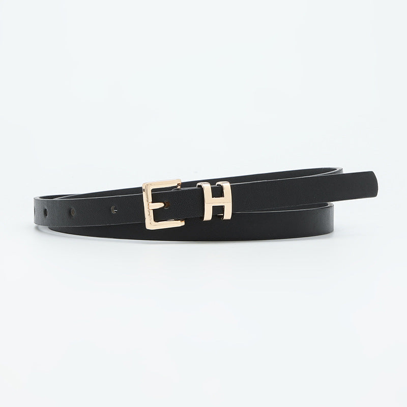 New Hot-Selling I-Buckle Thin Belt for Women, Fashionable, High-End